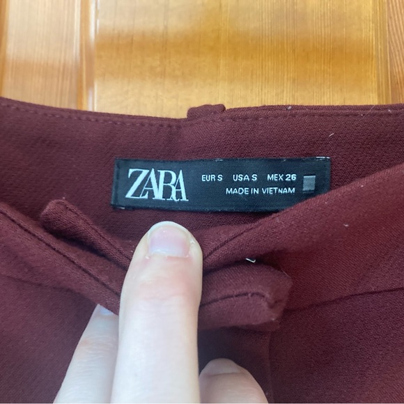 Zara Elegant Burgundy Women's Pants size small Like new - Picture 5 of 5